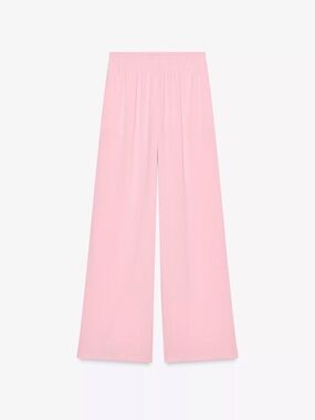 Wide Leg Pink Crepe Pants